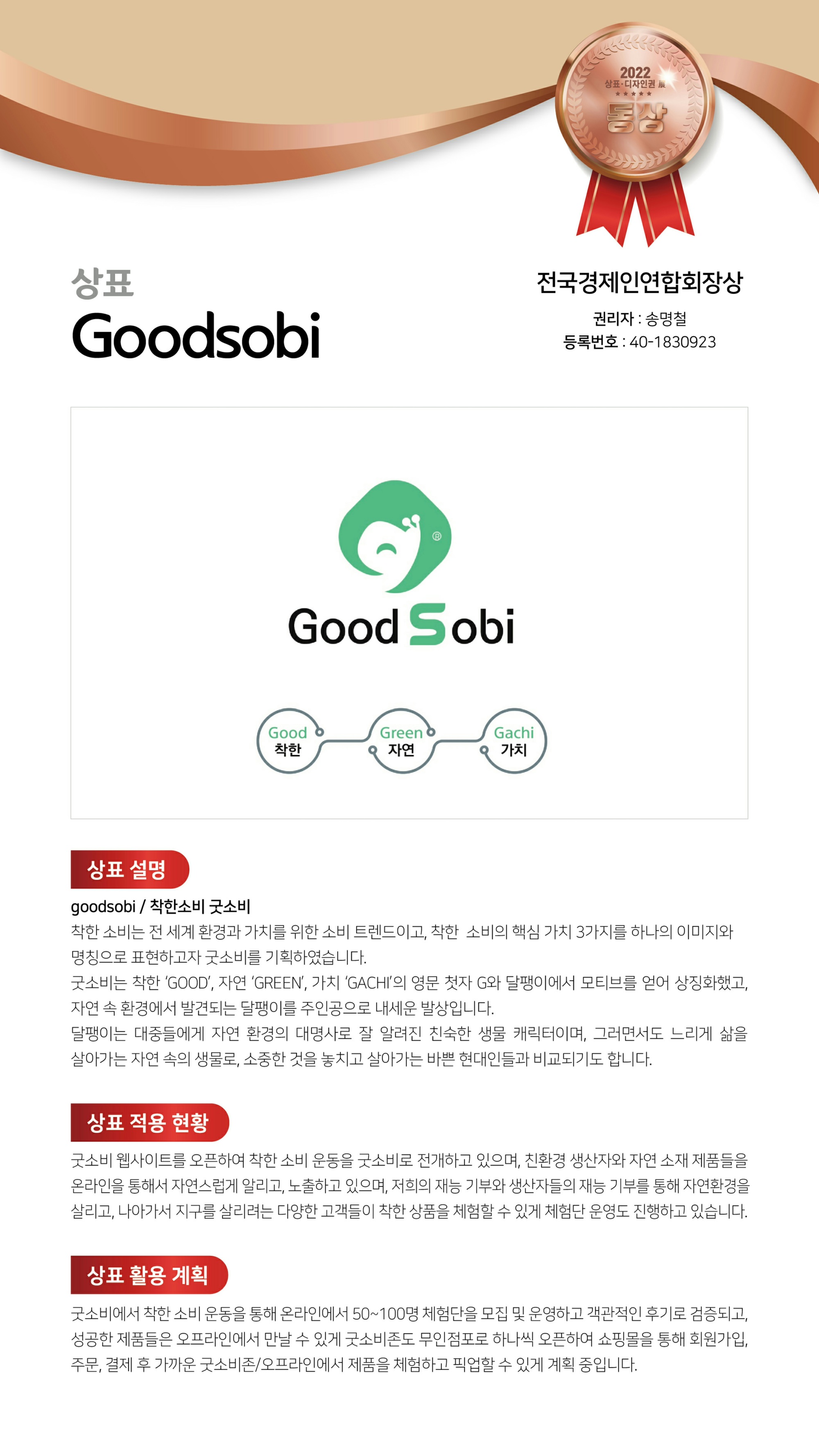 특허청 상표수상내역